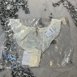 Free People Underwear Womens‎ Size M Ivory Gia Tanga Panties Lace Floral